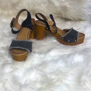 Forever denim chunky heels